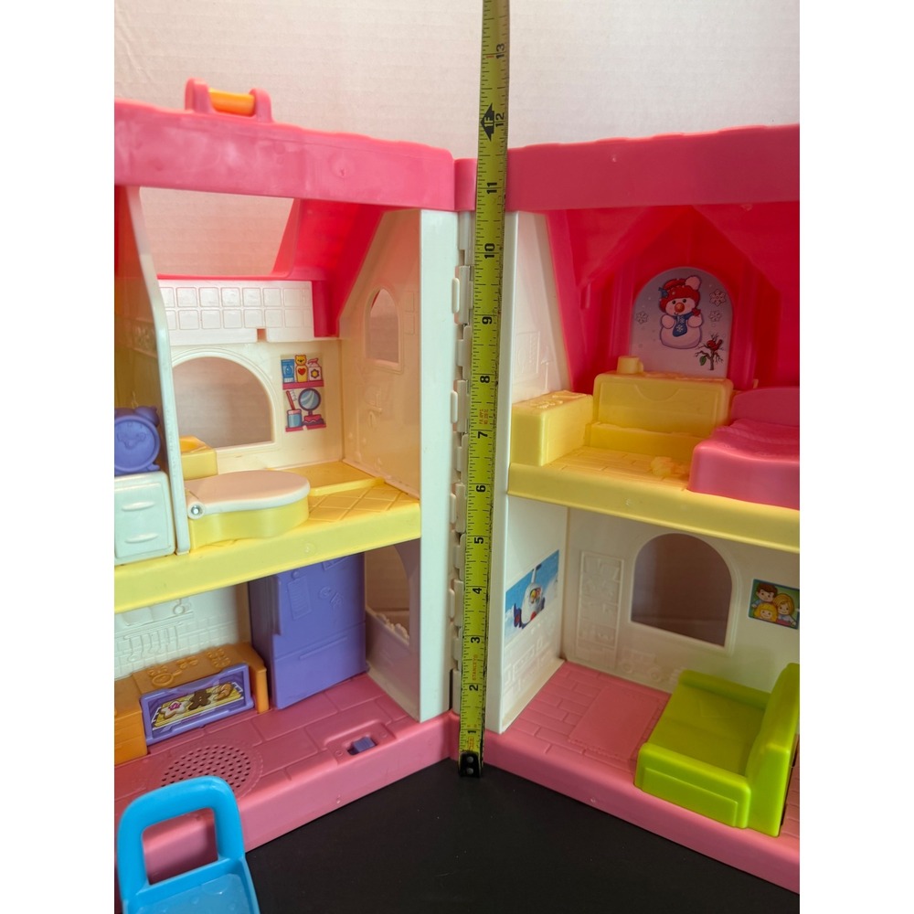 Fisher Price Little People Surprise & Sounds Home Dollhouse Pink Roof WORKS - Picture 10 of 13